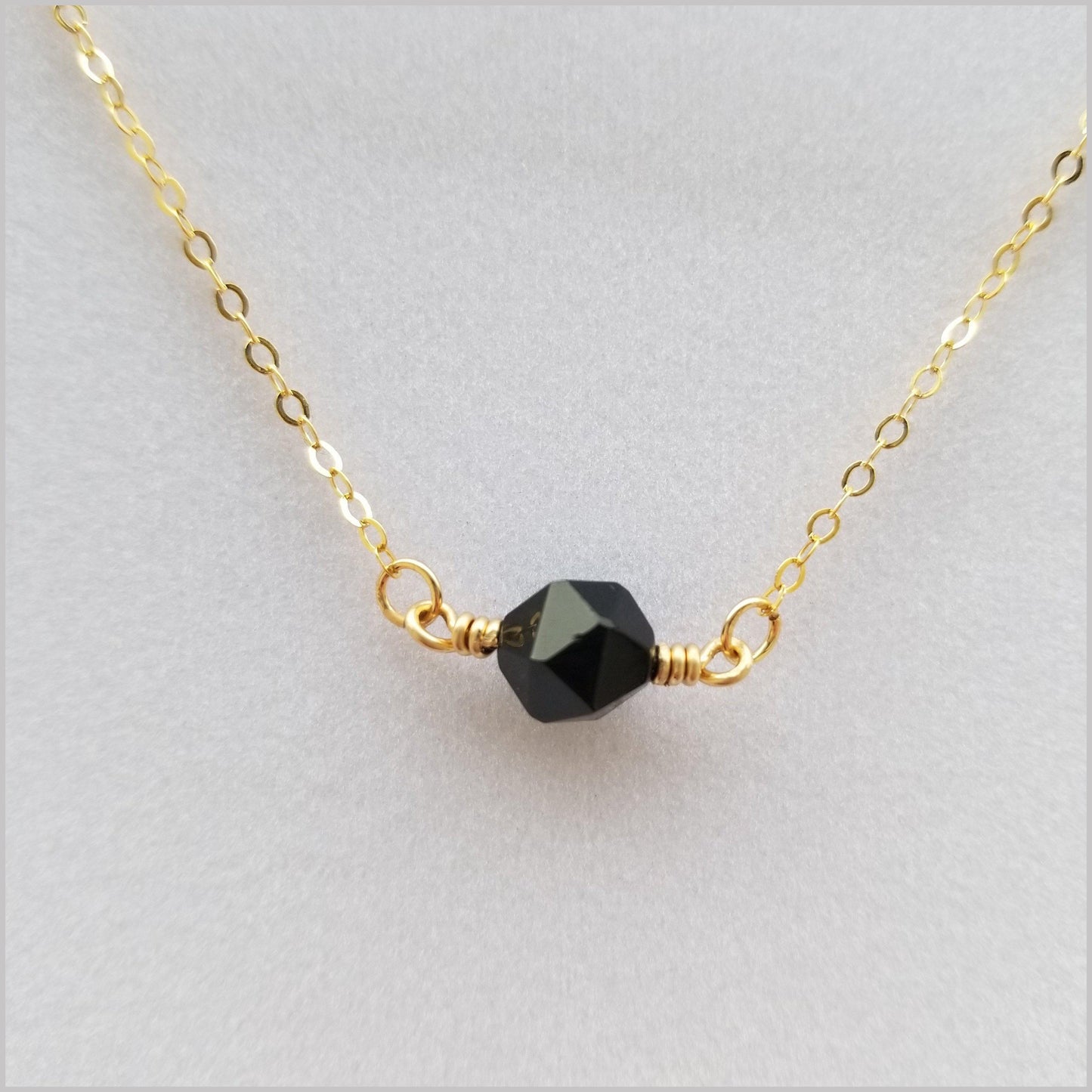 Natural Faceted Black Tourmaline Necklace