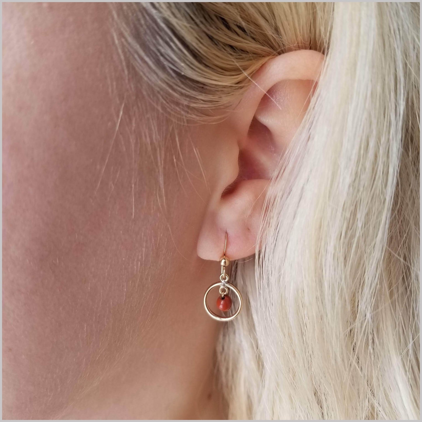 Round Red Jasper Dangle