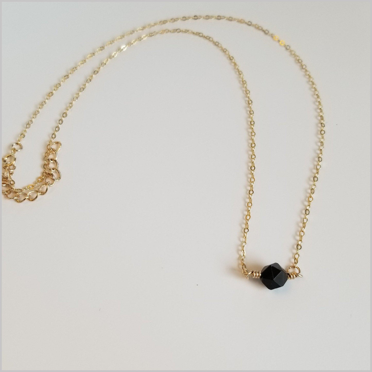 Natural Faceted Black Tourmaline Necklace