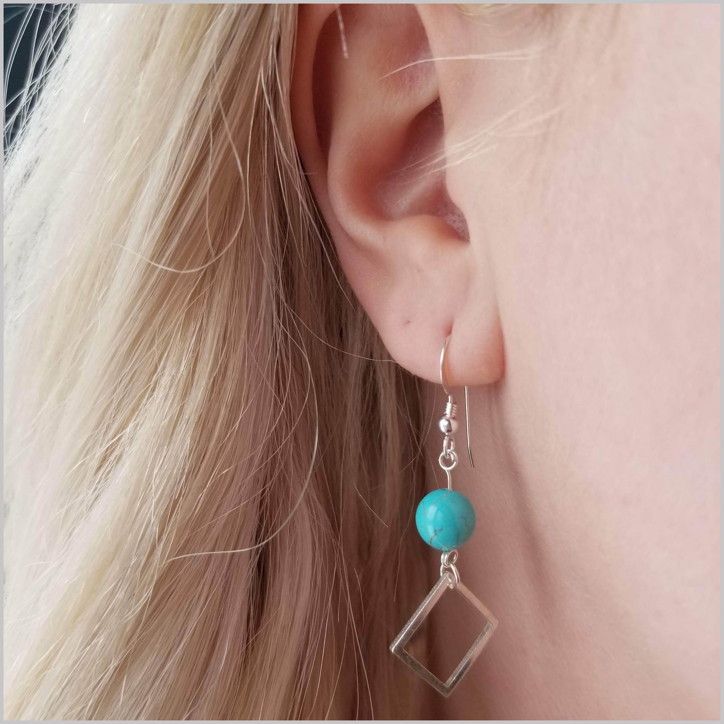 Square Turquoise Dangle