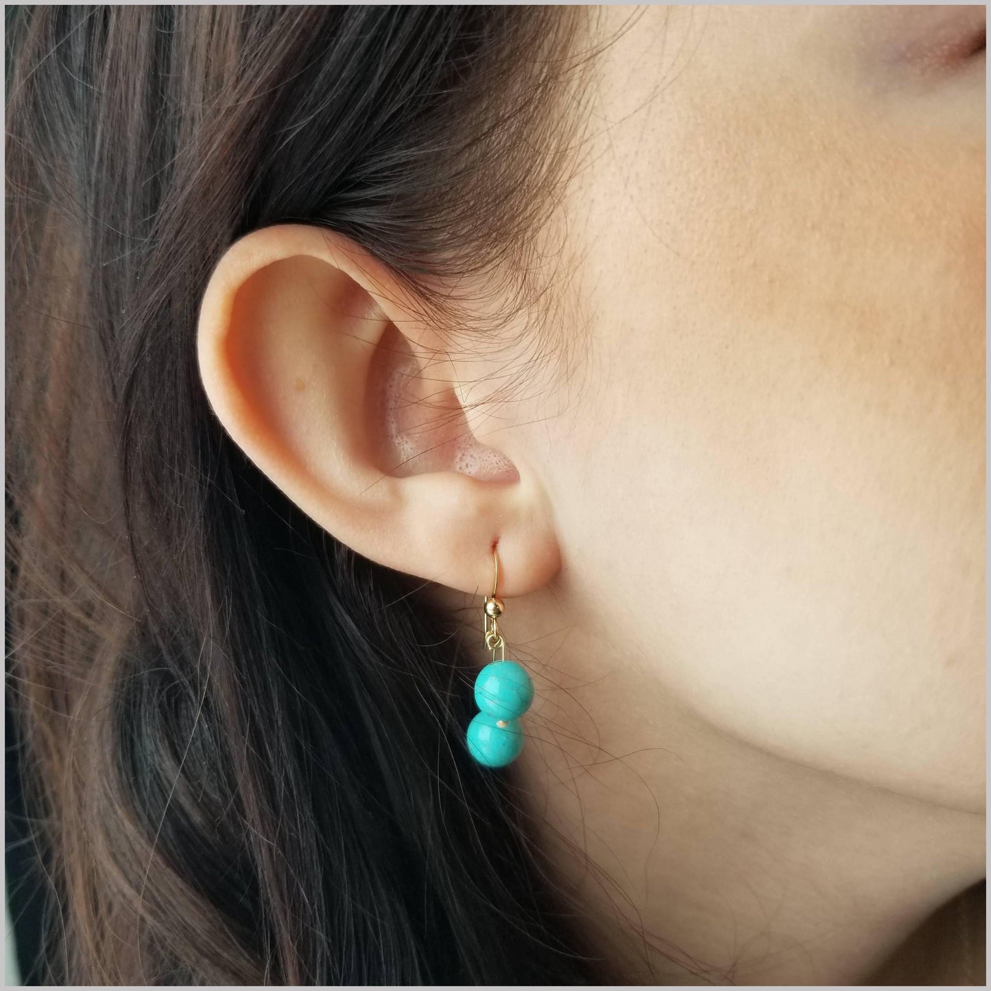 Dual Gemstone Turquoise Dangle