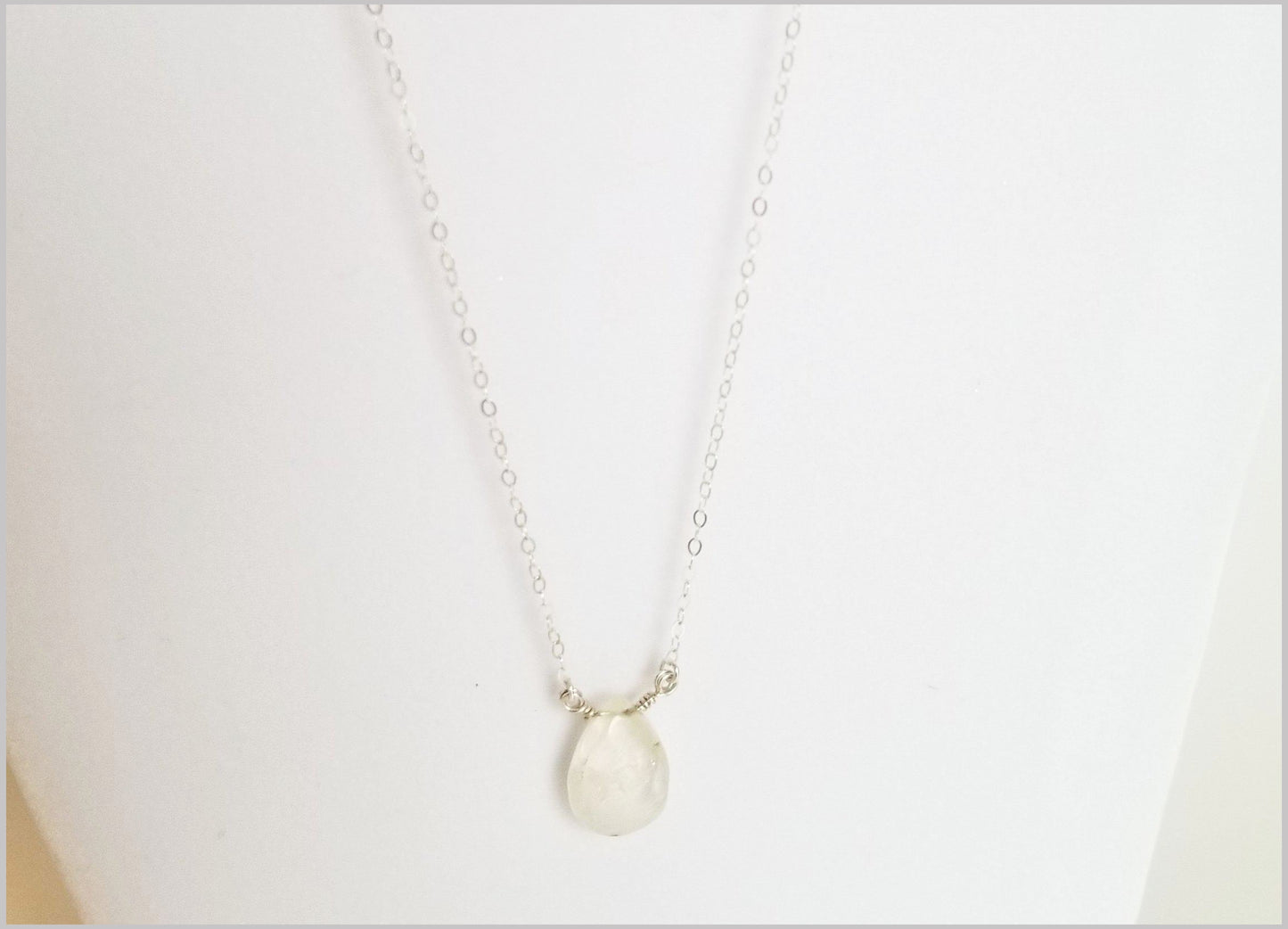 Natural Tear Drop Clear Quartz Necklace