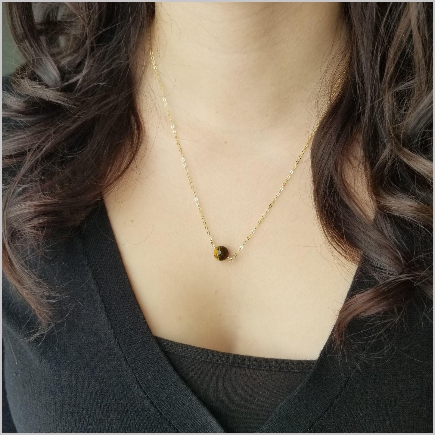 Natural Tigers Eye Bead Necklace