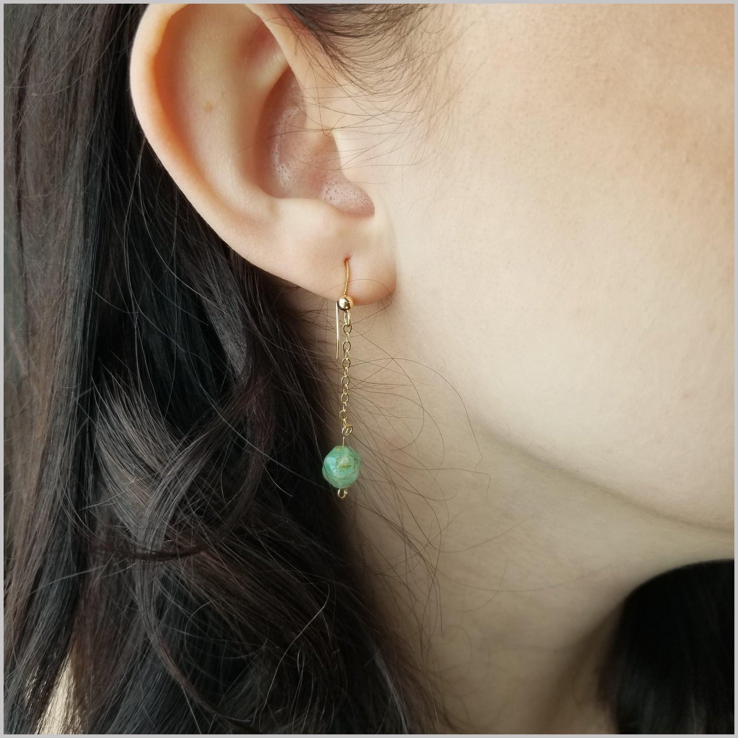 Faceted Amazonite Drop Earring
