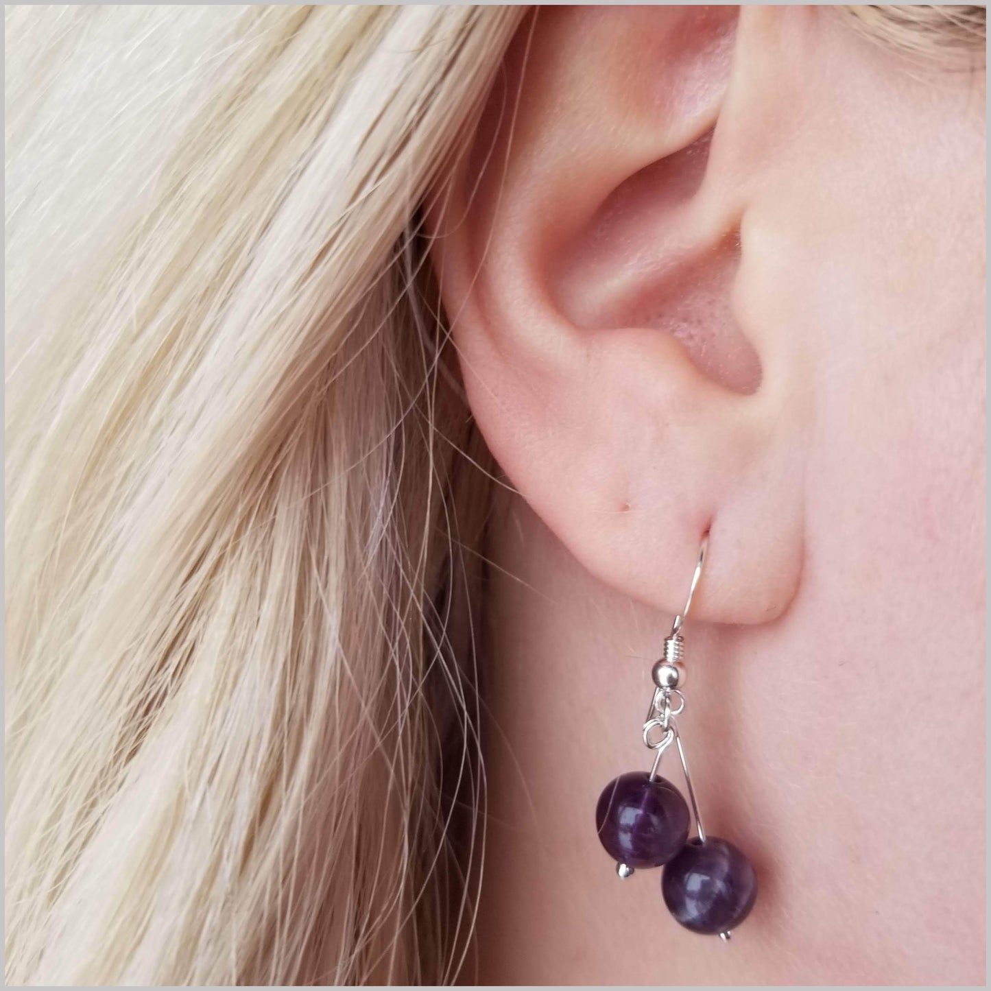 Dual Gemstone Amethyst Dangle