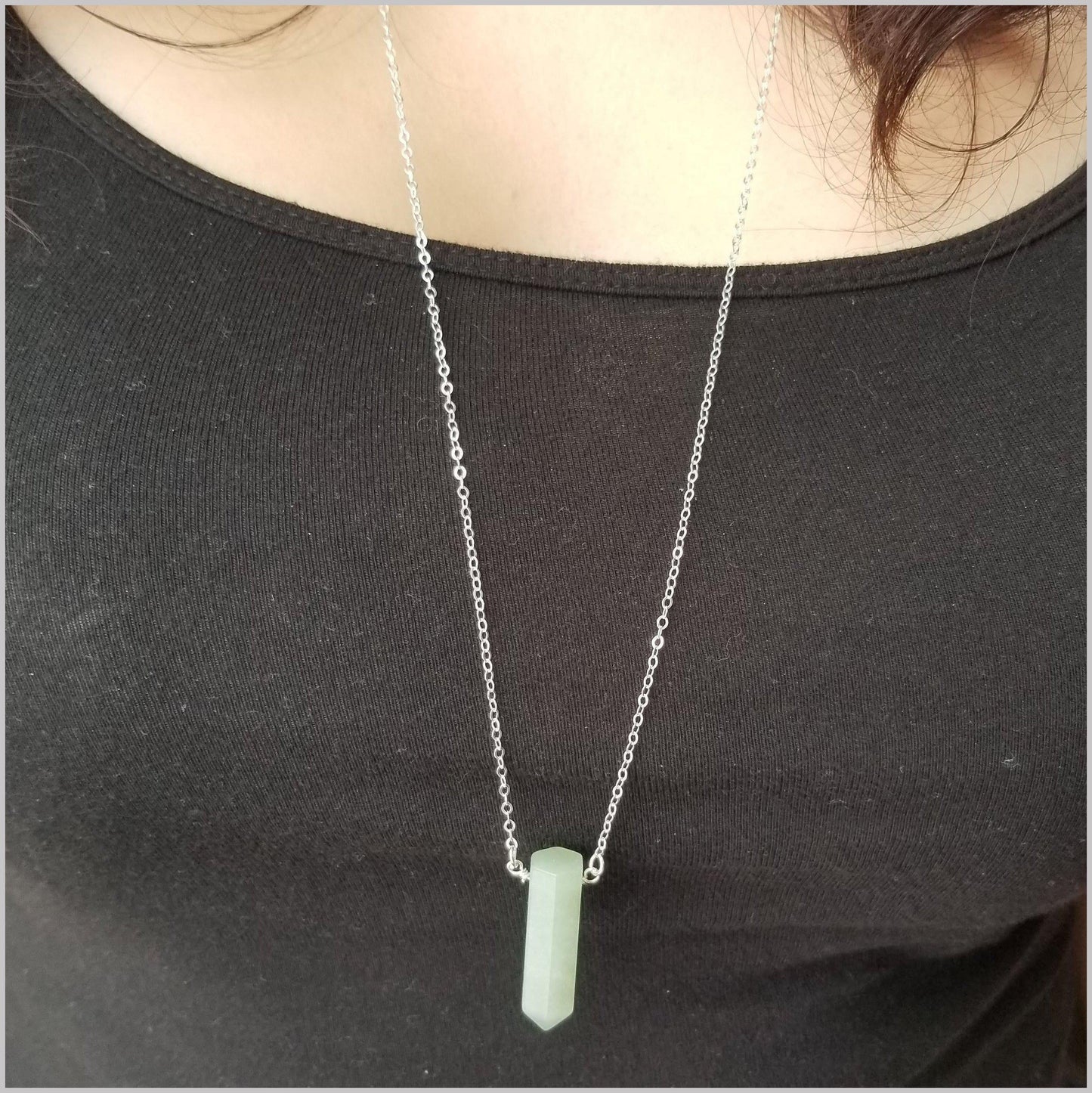 Natural Green Aventurine Healing Point Necklace