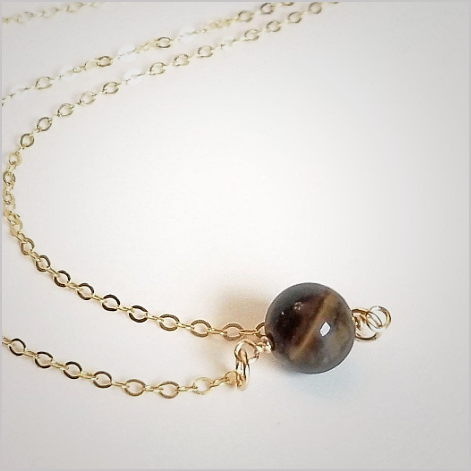 Natural Tigers Eye Bead Necklace
