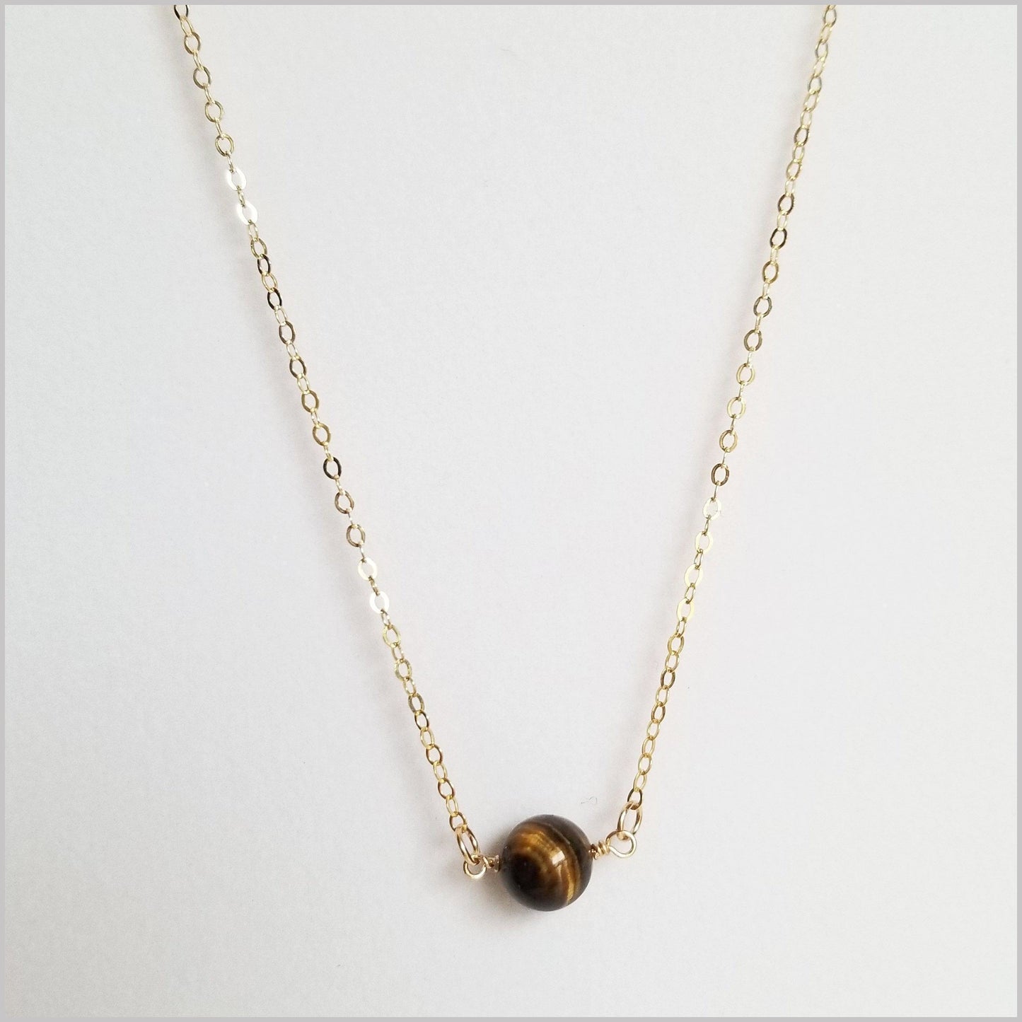 Natural Tigers Eye Bead Necklace