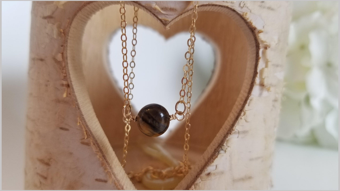 Natural Tigers Eye Bead Necklace