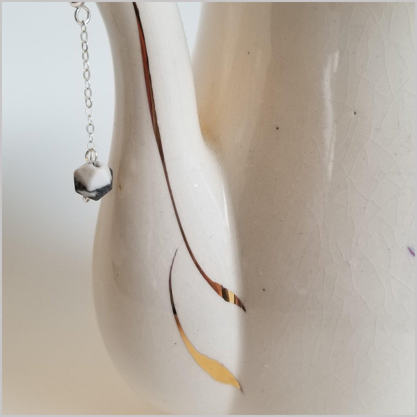 Faceted Howlite Drop Earring