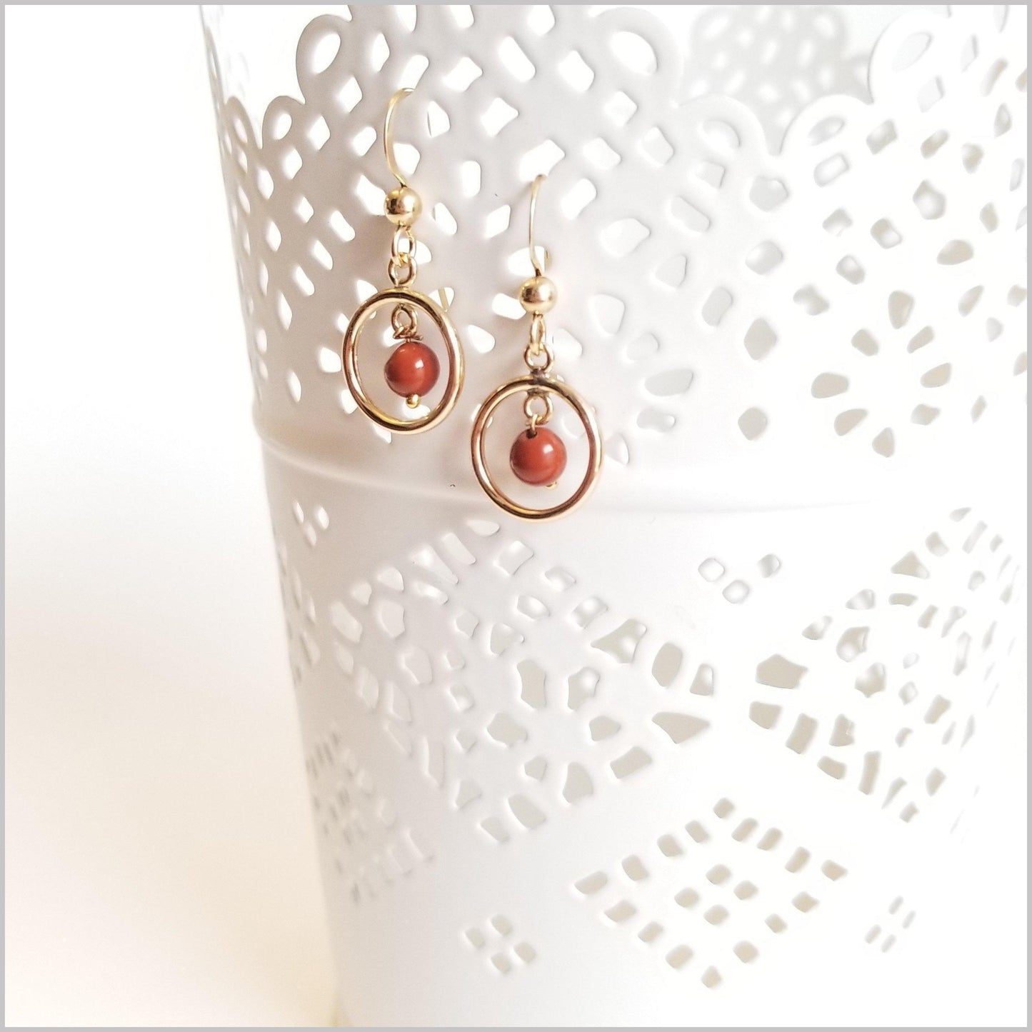 Round Red Jasper Dangle