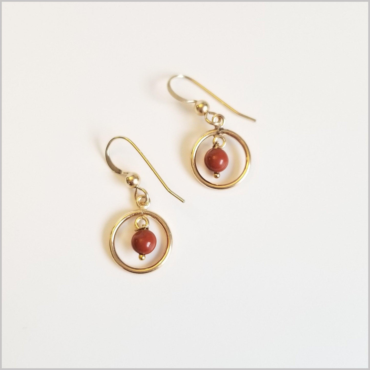 Round Red Jasper Dangle