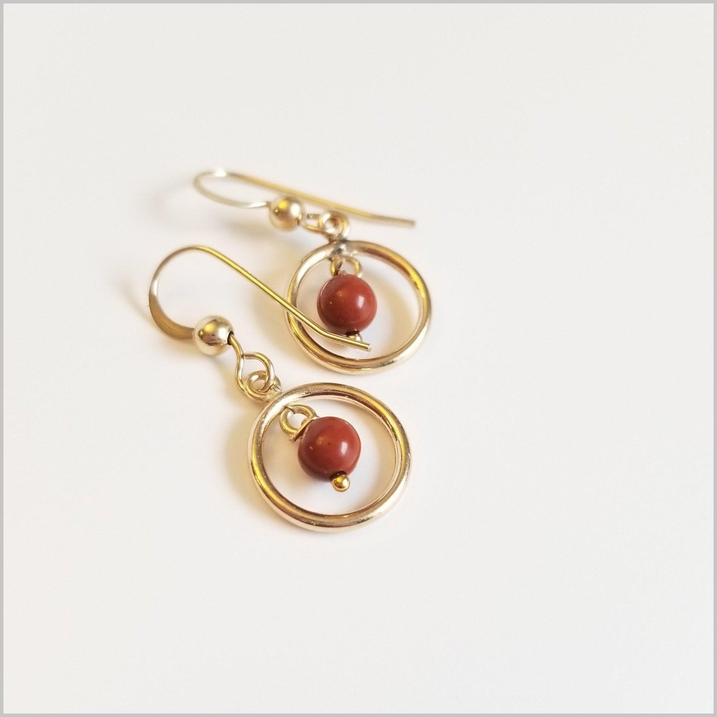 Round Red Jasper Dangle