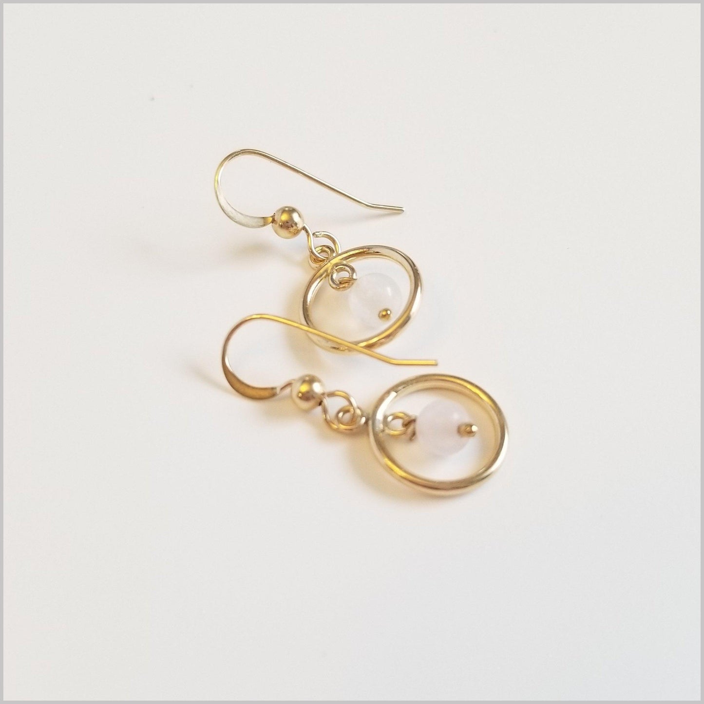 Round Rose Quartz Dangle