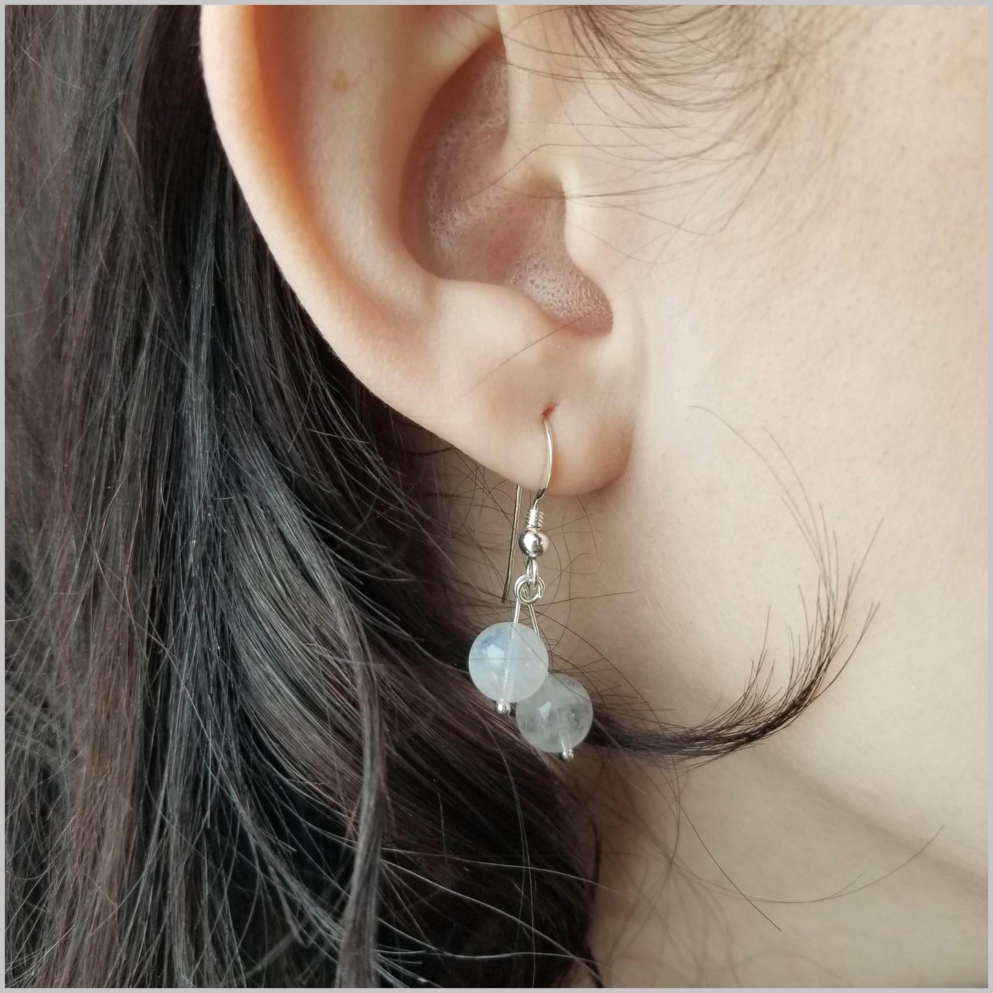 Dual Gemstone Moonstone Dangle