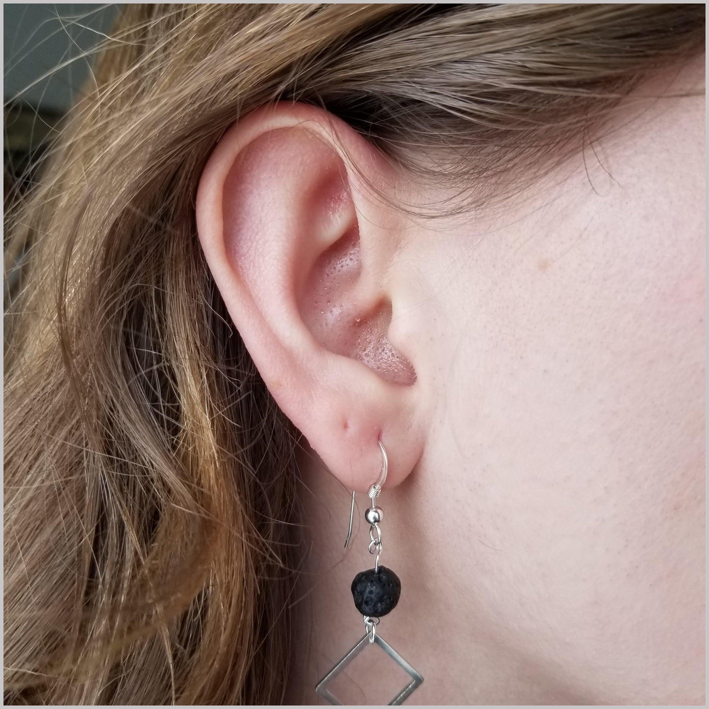 Square Lava Stone Dangle