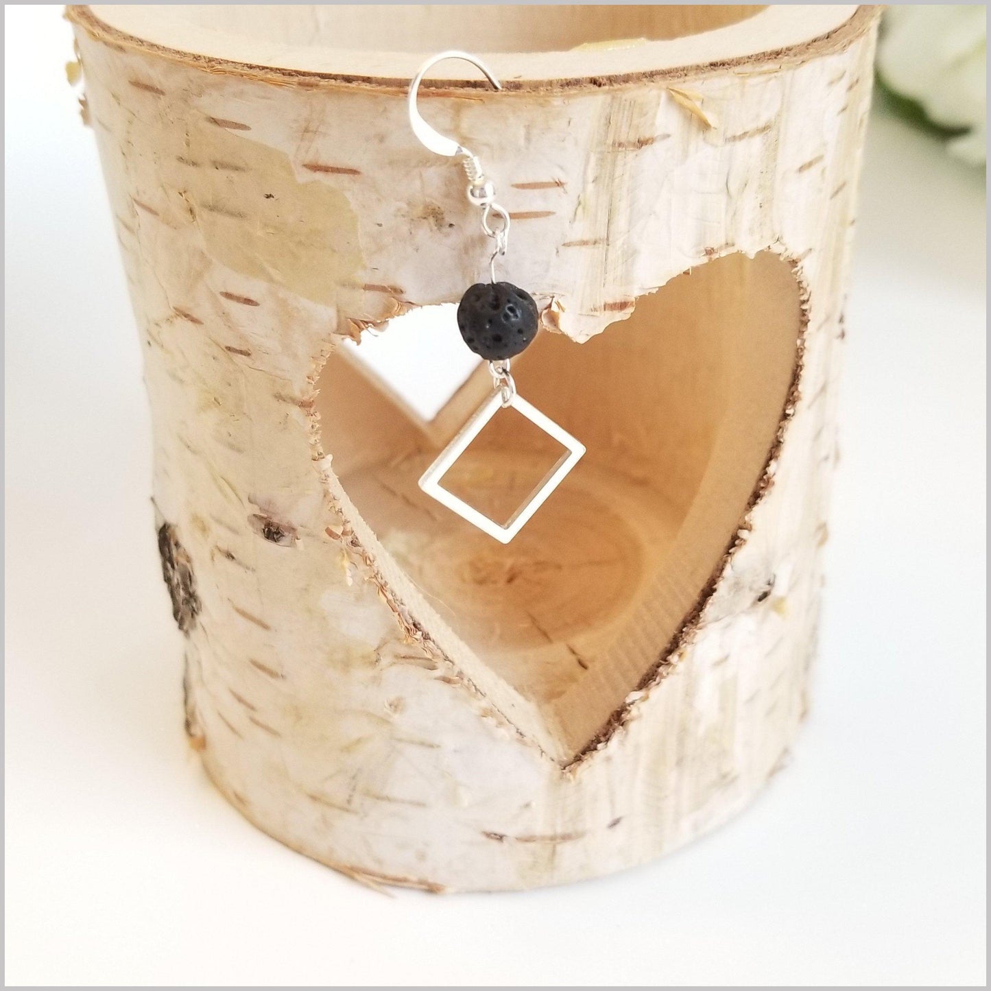 Square Lava Stone Dangle