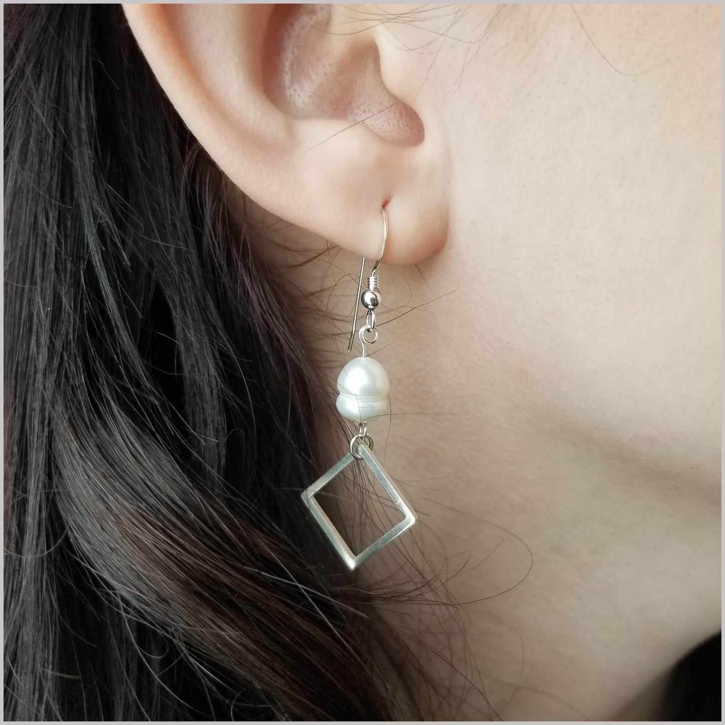 Square Freshwater Pearl Dangle