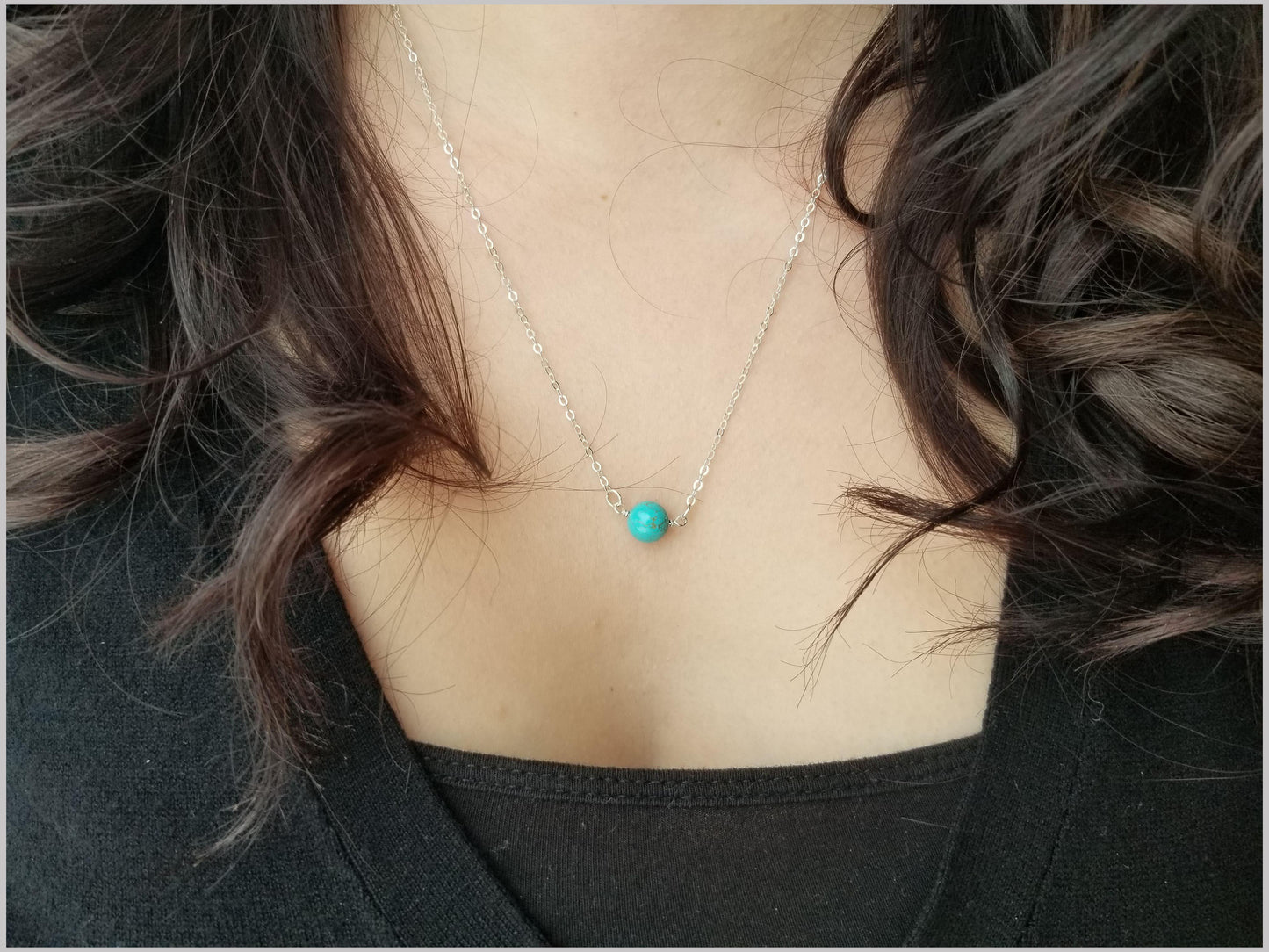 Natural Turquoise Bead Necklace