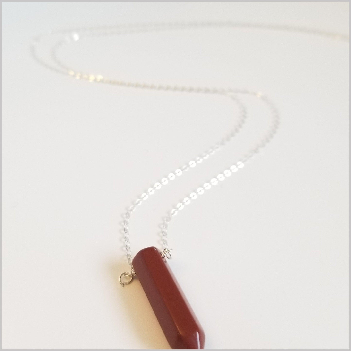 Natural Red Jasper Healing Point Necklace
