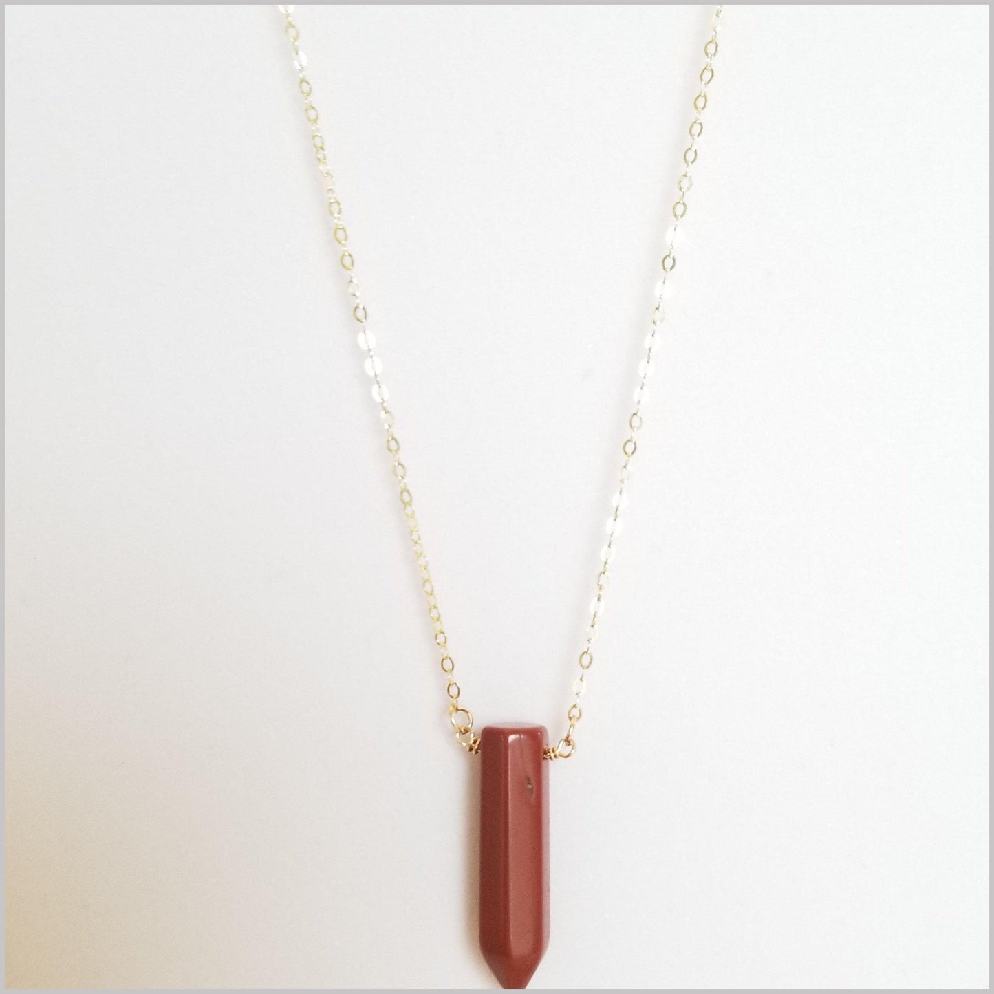 Natural Red Jasper Healing Point Necklace