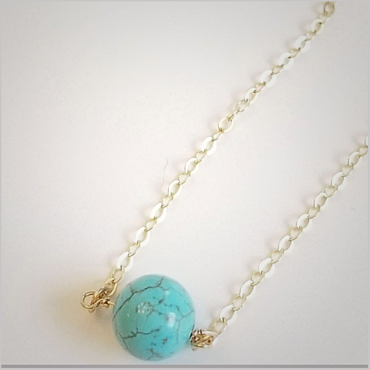 Natural Turquoise Bead Necklace