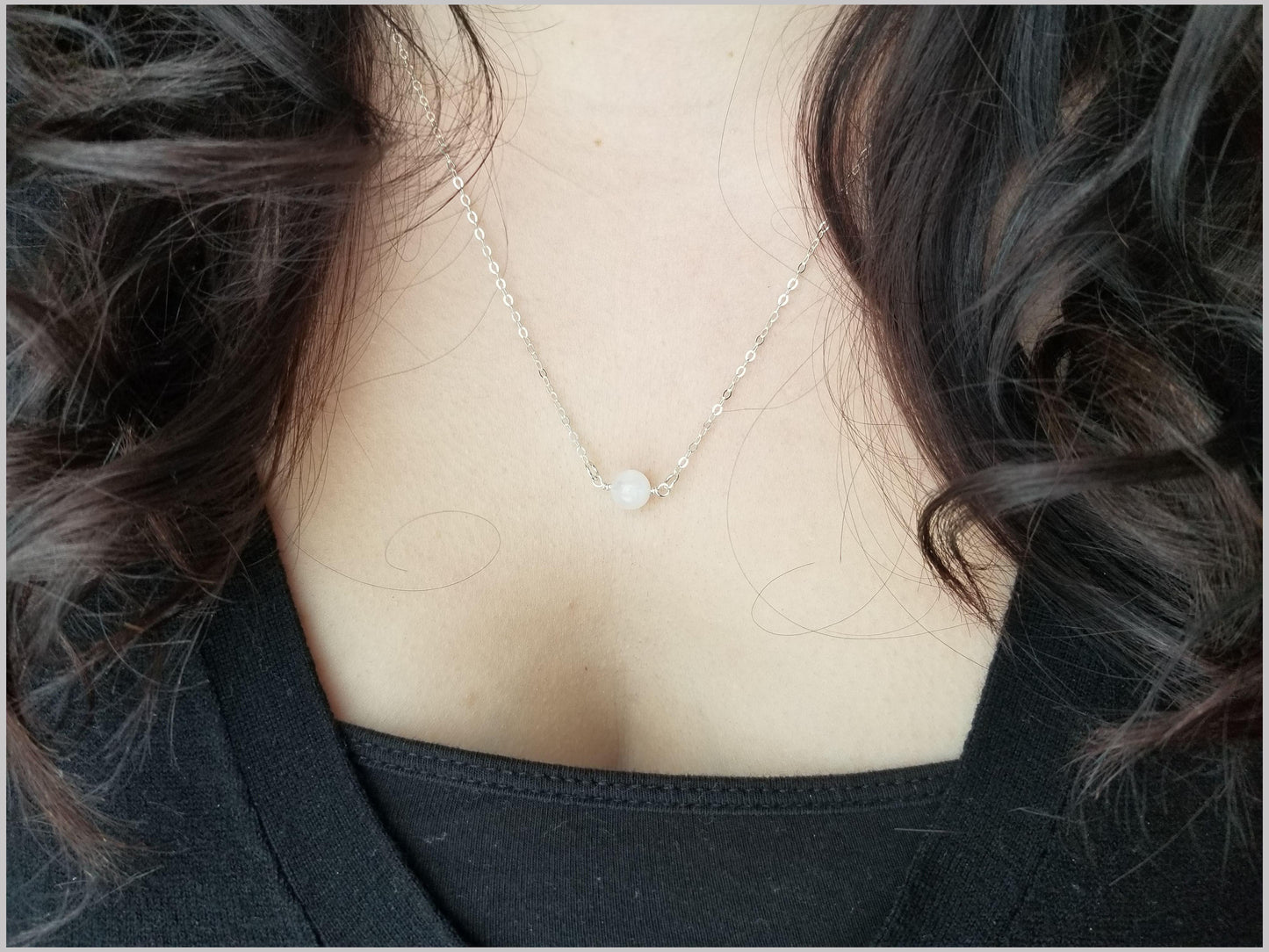 Natural Moonstone Bead Necklace