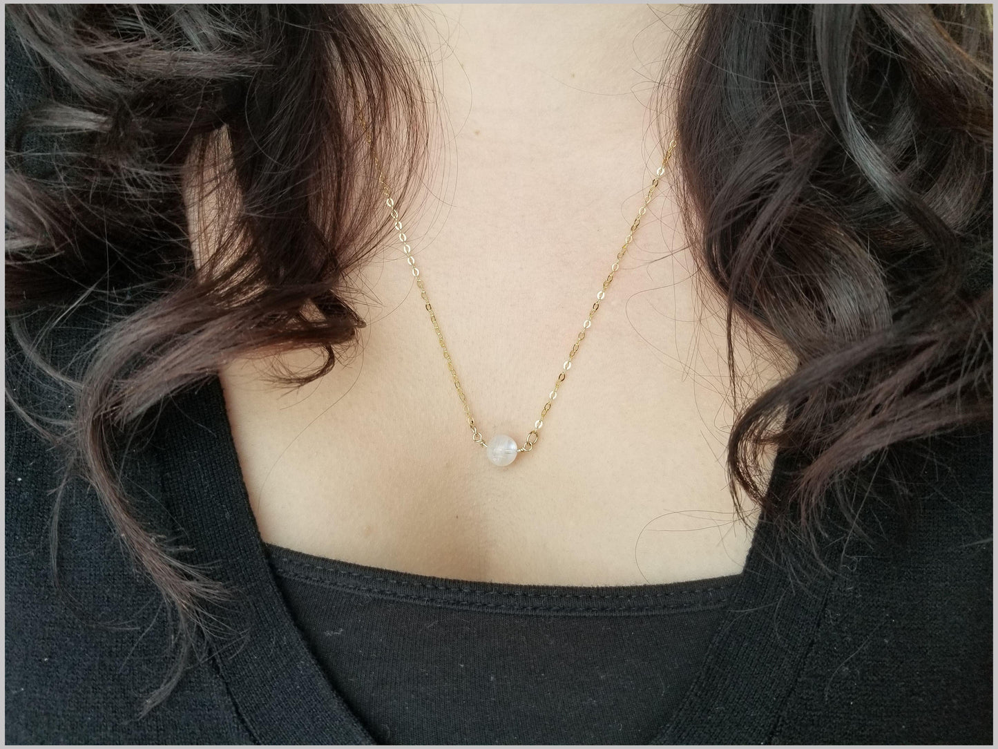 Natural Moonstone Bead Necklace