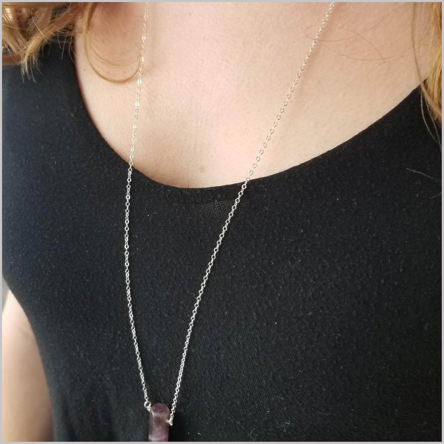 Natural Amethyst Healing Point Necklace