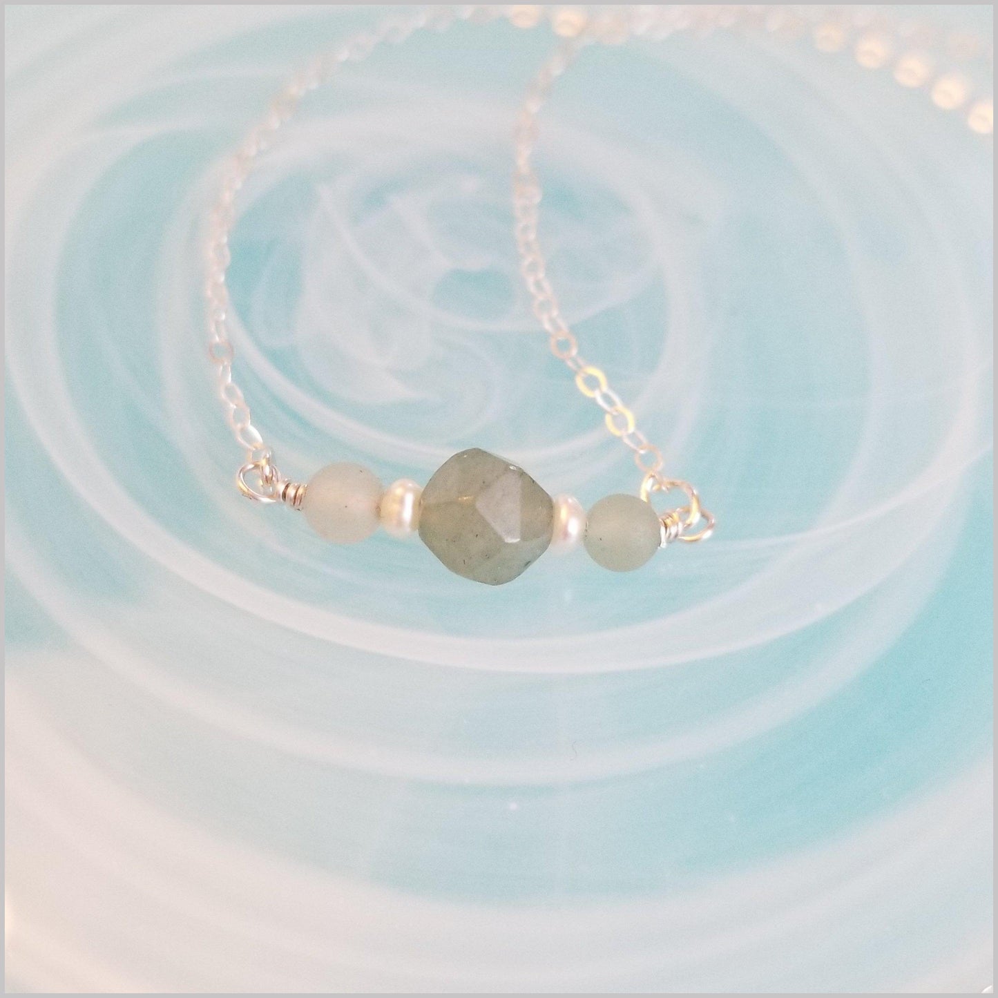 Natural Aventurine and Pearl Necklace