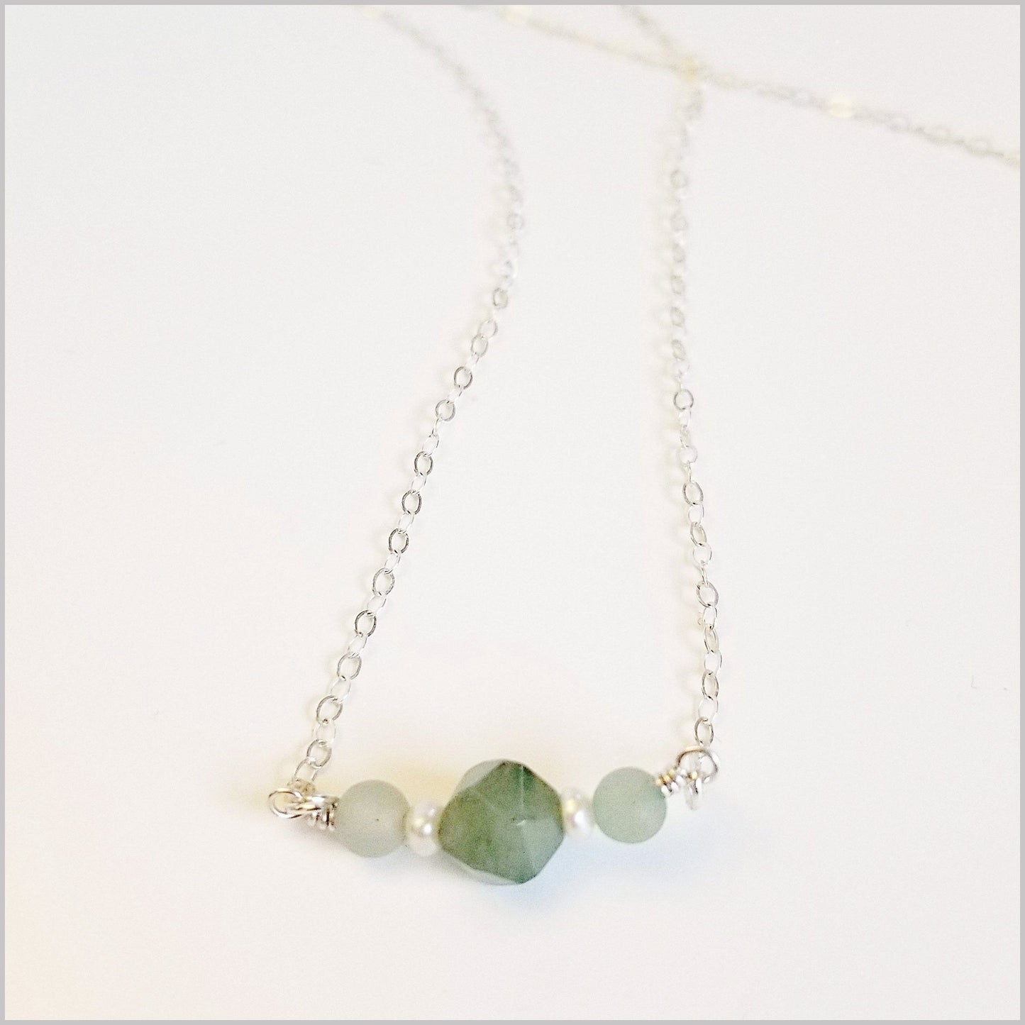 Natural Aventurine and Pearl Necklace