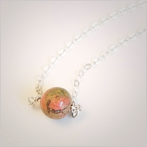 Natural Unakite Bead Necklace
