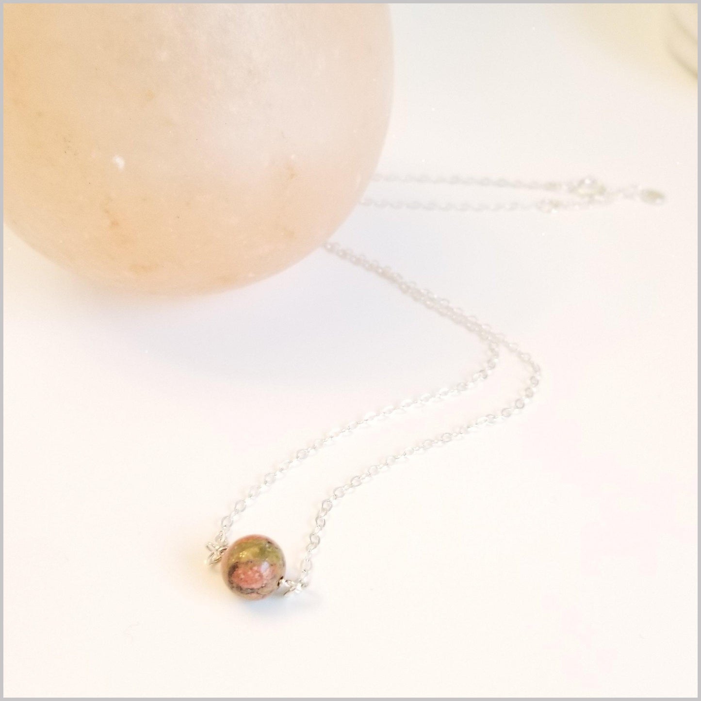 Natural Unakite Bead Necklace