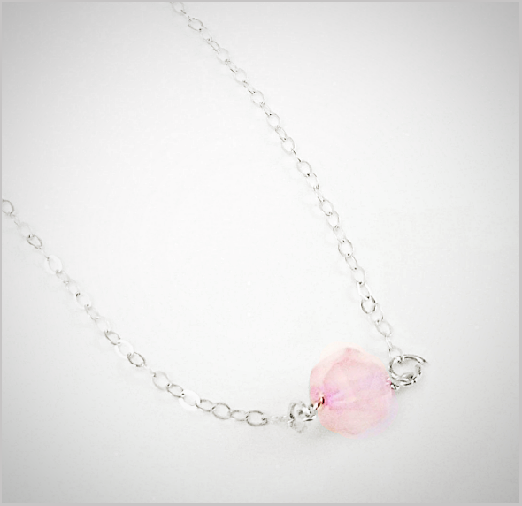 Natural Faceted Rose Quartz Necklace
