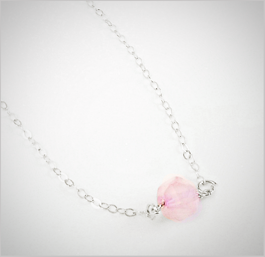 Natural Faceted Rose Quartz Necklace