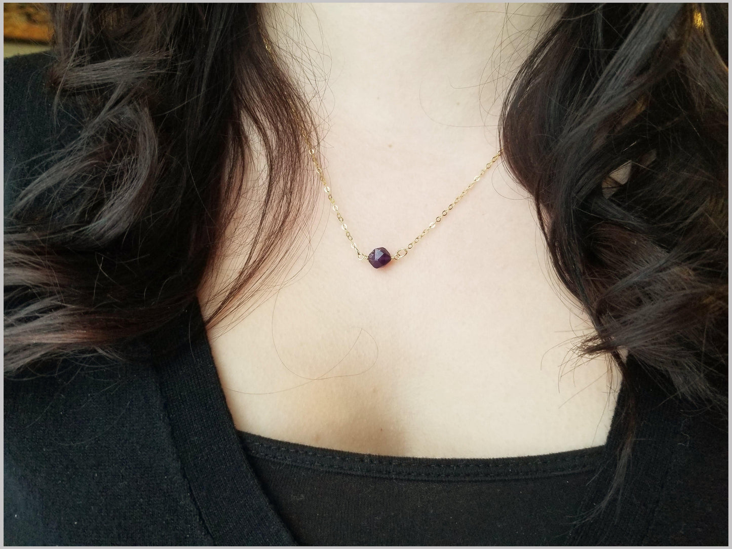 Natural Faceted Amethyst Necklace