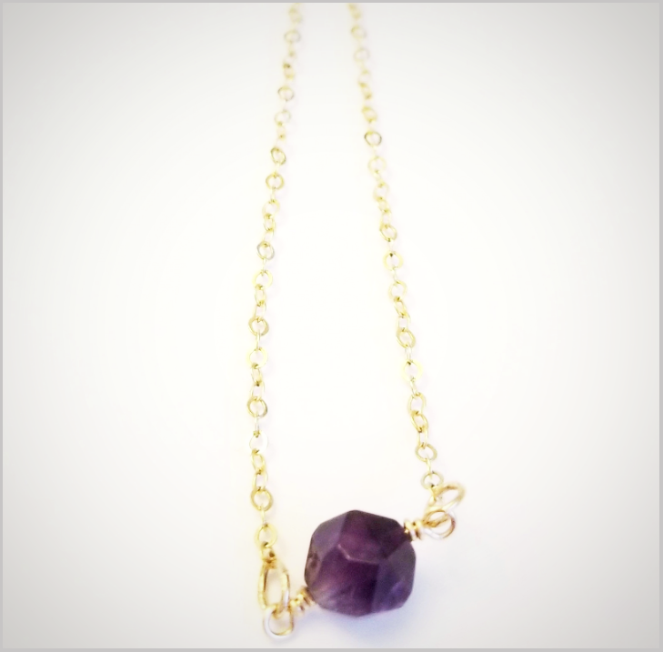 Natural Faceted Amethyst Necklace