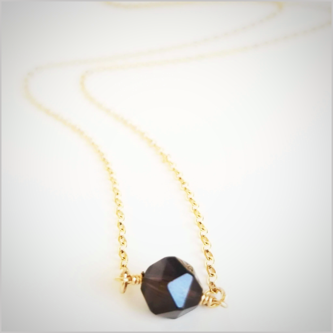 Natural Faceted Smoky Quartz Necklace