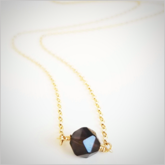 Natural Faceted Smoky Quartz Necklace