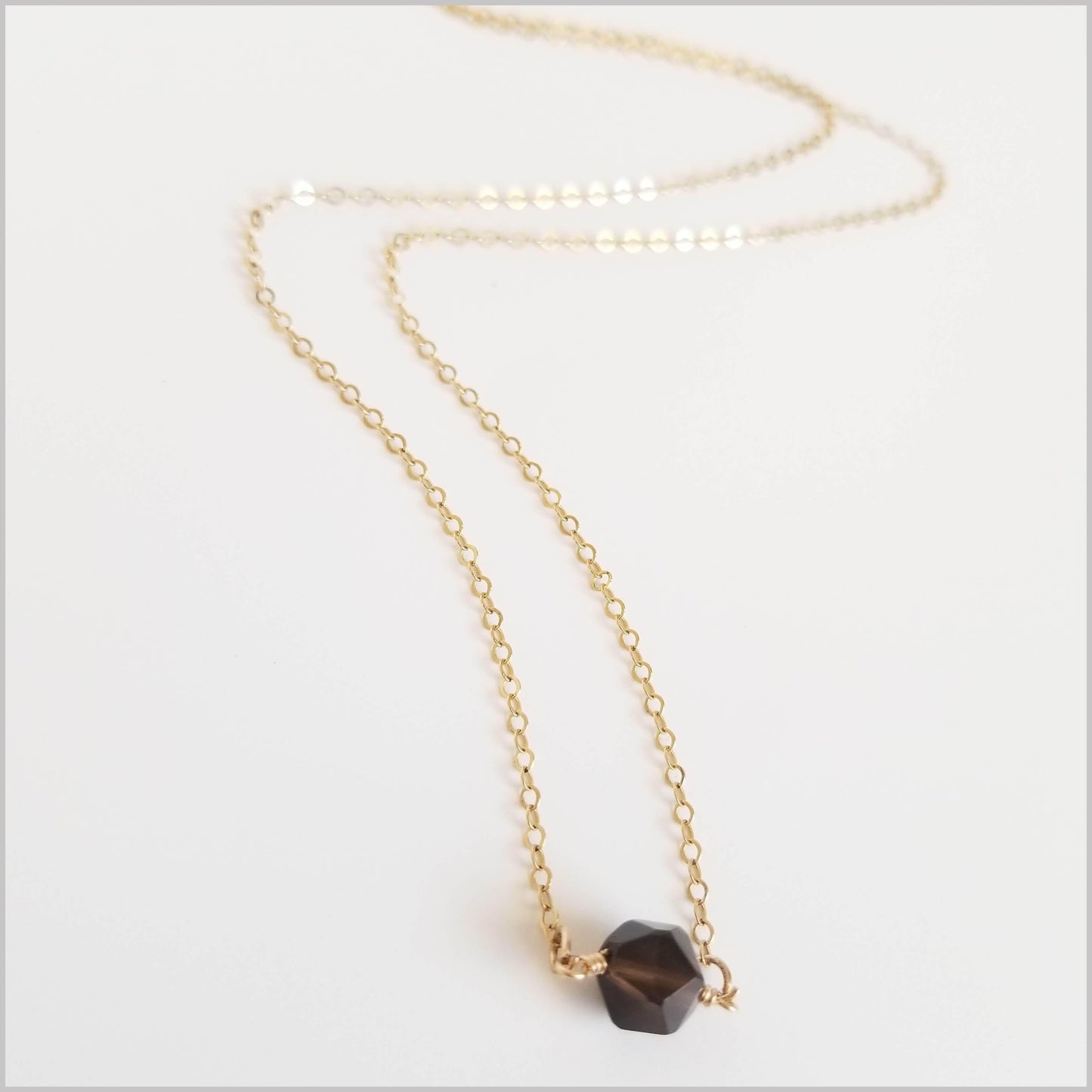 Natural Faceted Smoky Quartz Necklace