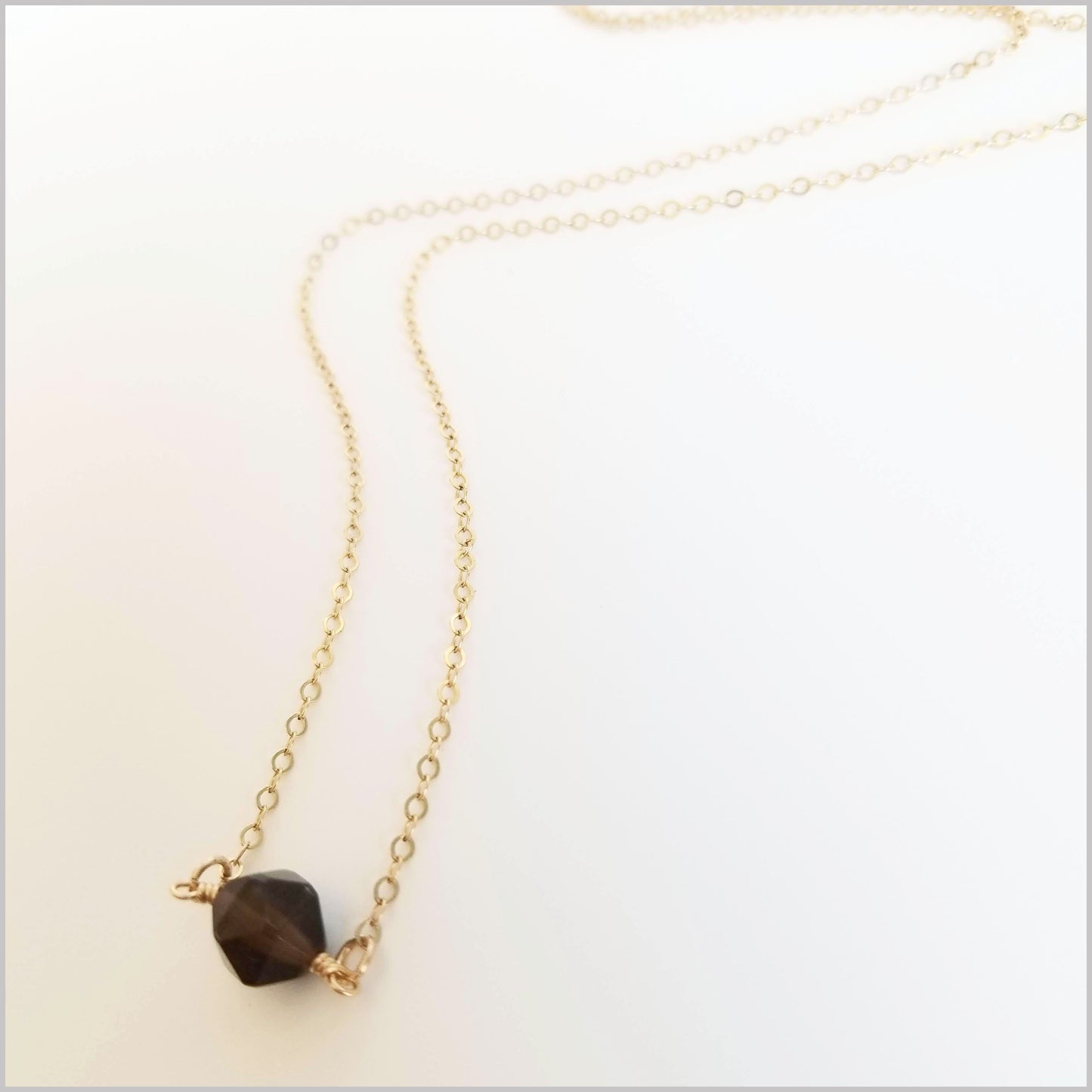 Natural Faceted Smoky Quartz Necklace