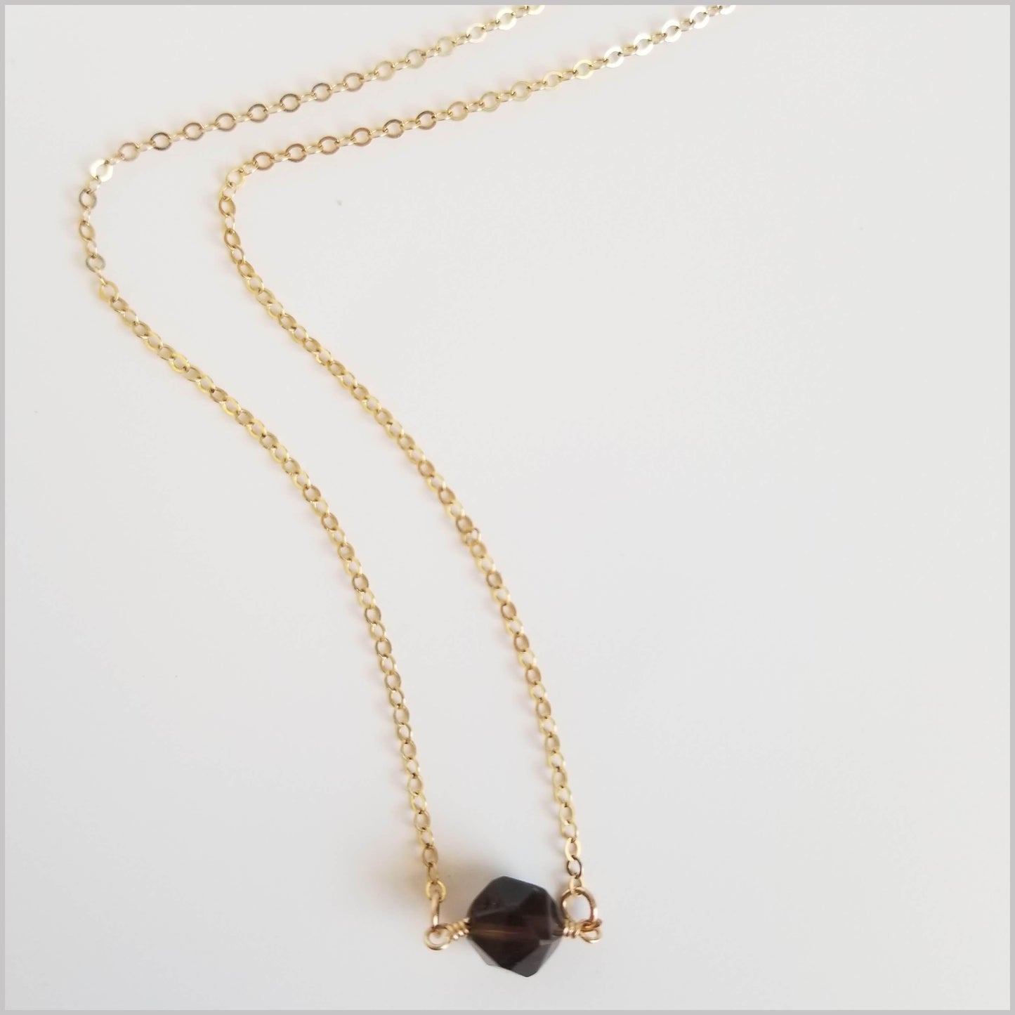 Natural Faceted Smoky Quartz Necklace