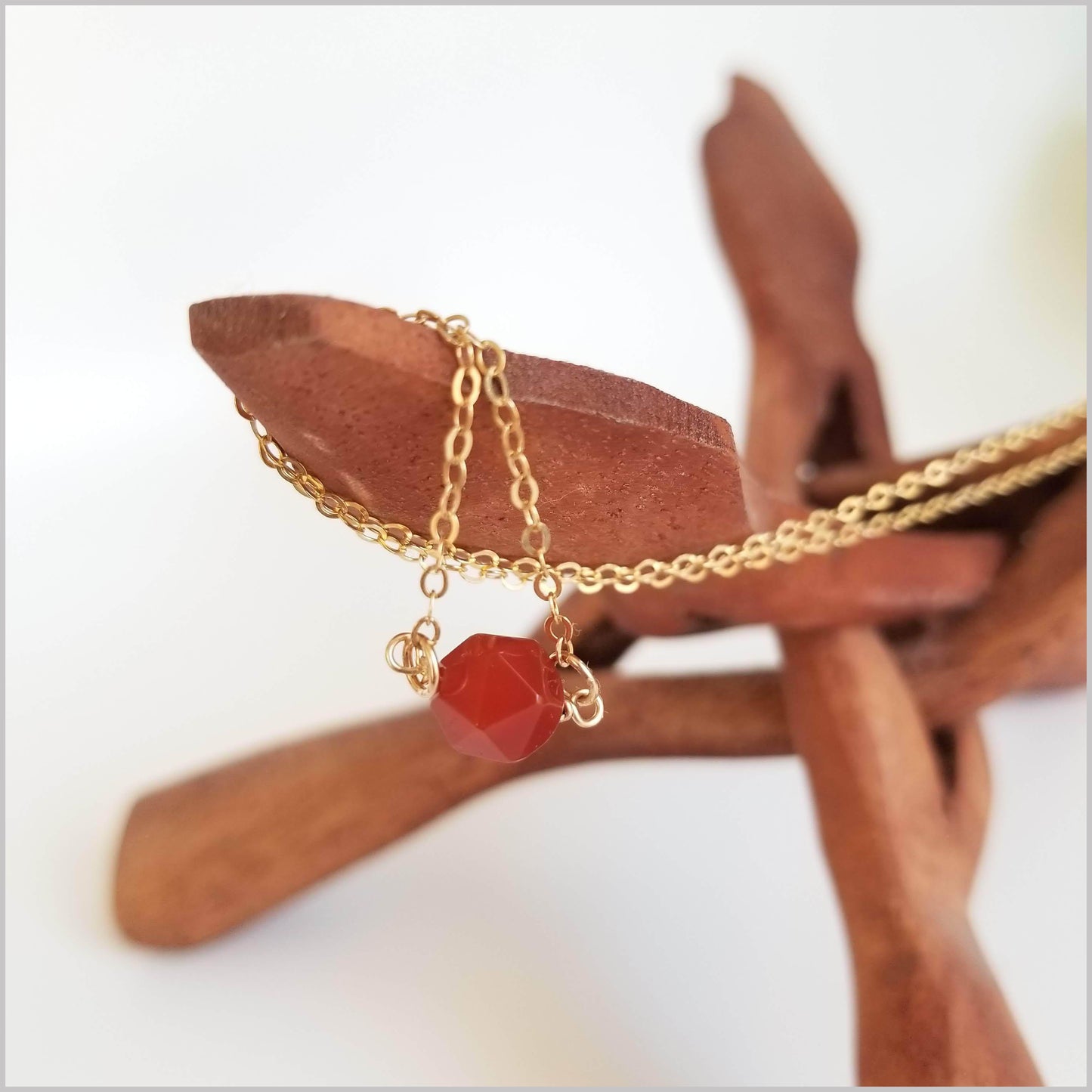 Natural Faceted Carnelian Necklace