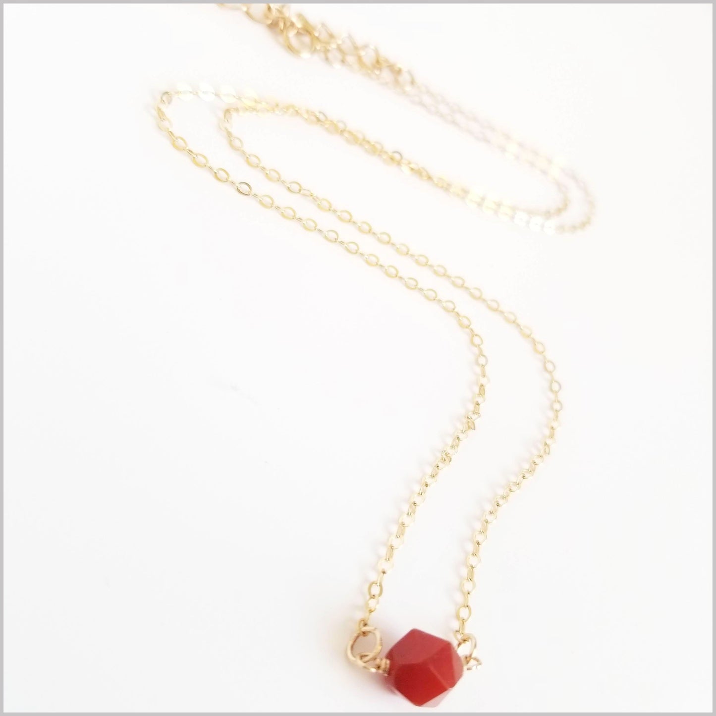 Natural Faceted Carnelian Necklace