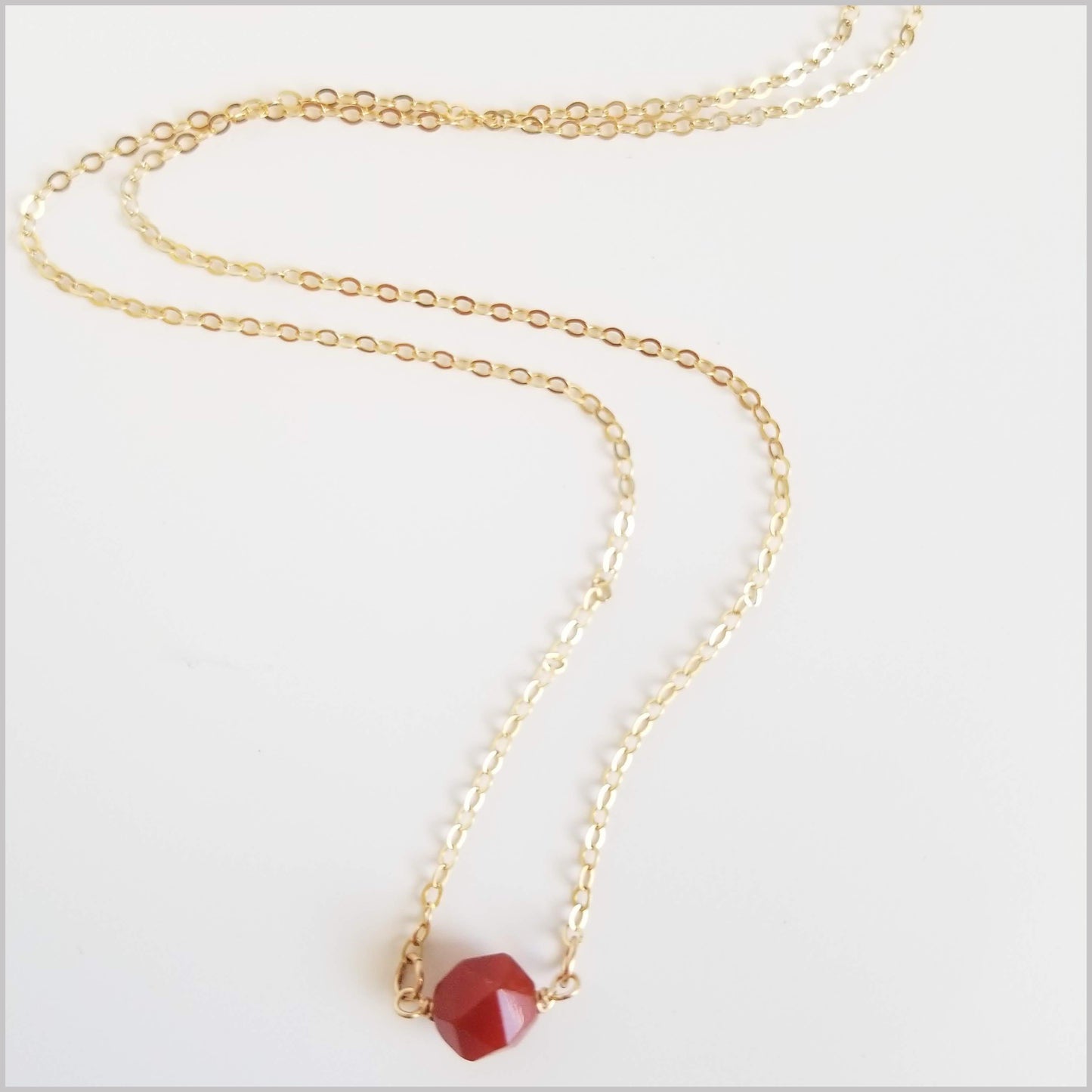 Natural Faceted Carnelian Necklace