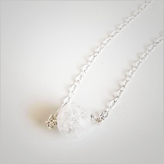 Natural Crackle Quartz Bead Necklace