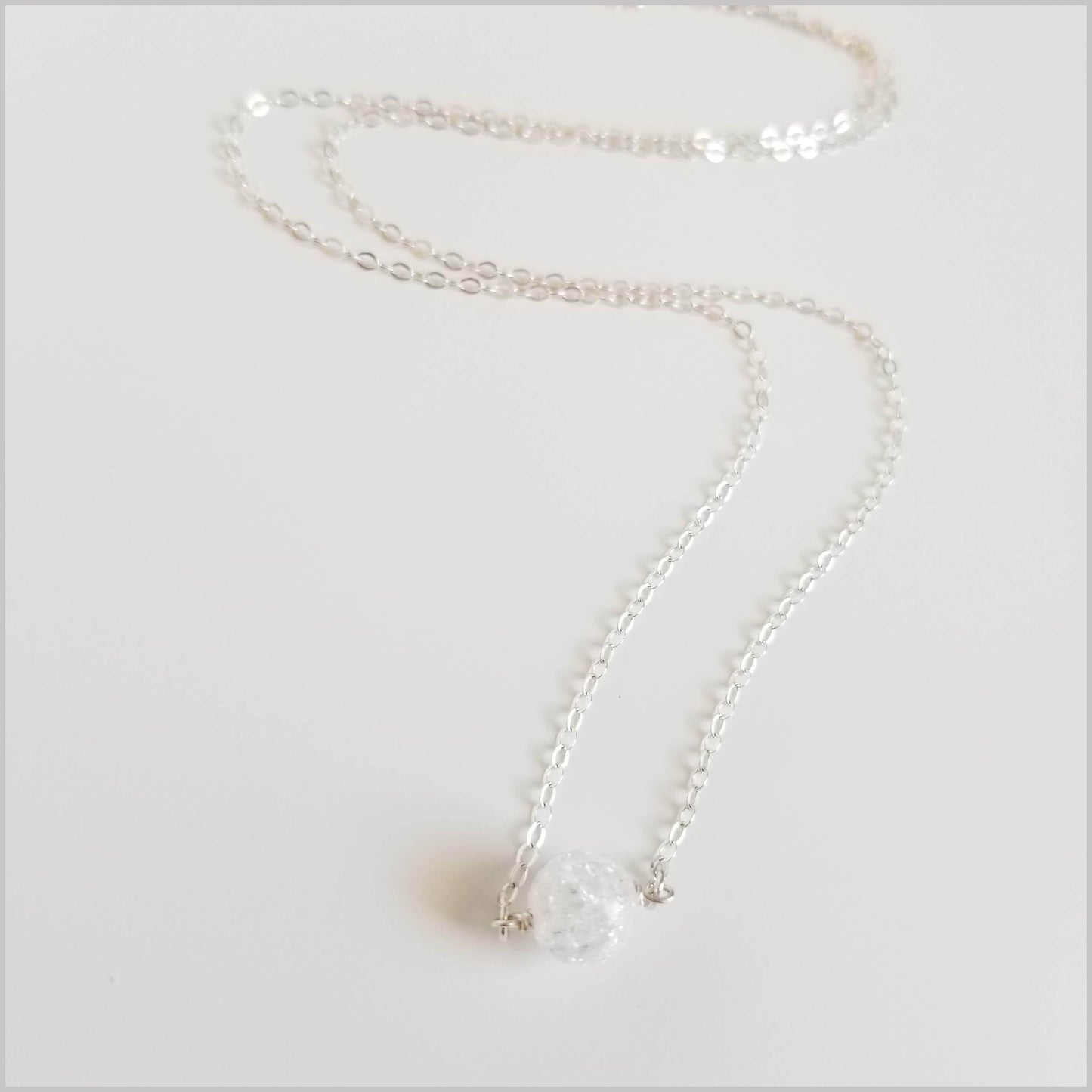 Natural Crackle Quartz Bead Necklace
