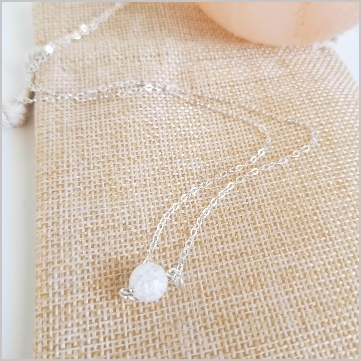 Natural Crackle Quartz Bead Necklace