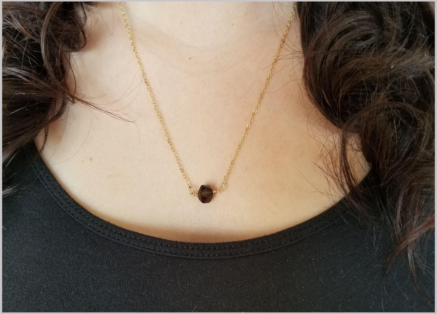 Natural Faceted Smoky Quartz Necklace