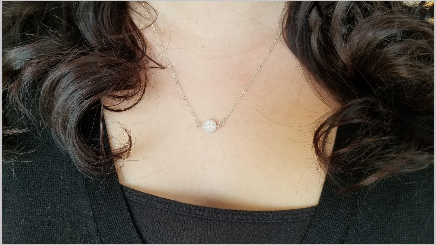 Natural Crackle Quartz Bead Necklace